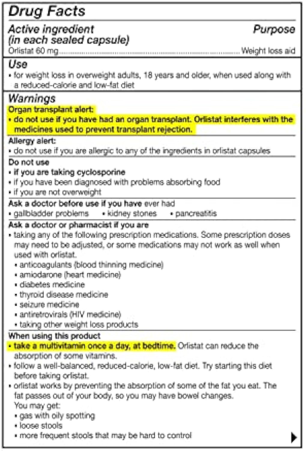 alli Diet Weight Loss Supplement Pills, Orlistat 60mg Capsules, 170 Count
